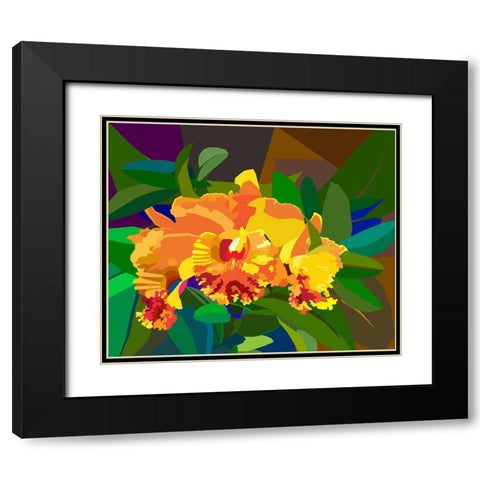 Cattleya Orchid 2 Black Modern Wood Framed Art Print with Double Matting by Pansanit, Surapol
