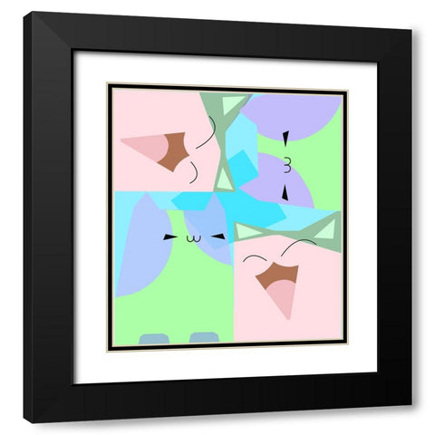 The Cat 005 Black Modern Wood Framed Art Print with Double Matting by Pansanit, Surapol