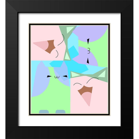 The Cat 005 Black Modern Wood Framed Art Print with Double Matting by Pansanit, Surapol
