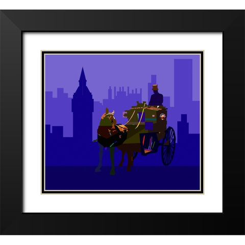 Horse Carriage Black Modern Wood Framed Art Print with Double Matting by Pansanit, Surapol