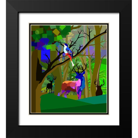 Forest Black Modern Wood Framed Art Print with Double Matting by Pansanit, Surapol