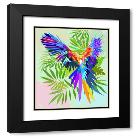Bird 003 Black Modern Wood Framed Art Print with Double Matting by Pansanit, Surapol