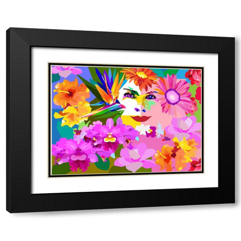 The Face Black Modern Wood Framed Art Print with Double Matting by Pansanit, Surapol