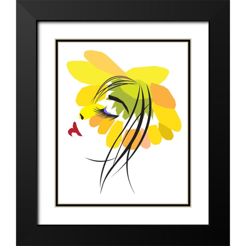 Woman and Nature Black Modern Wood Framed Art Print with Double Matting by Pansanit, Surapol