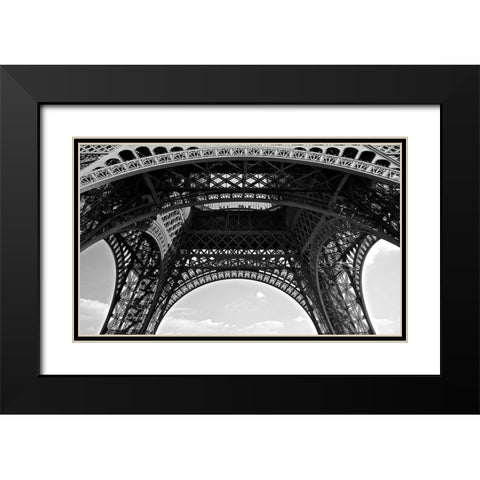 Under Eiffel Black Modern Wood Framed Art Print with Double Matting by Susan Vizvary Photography