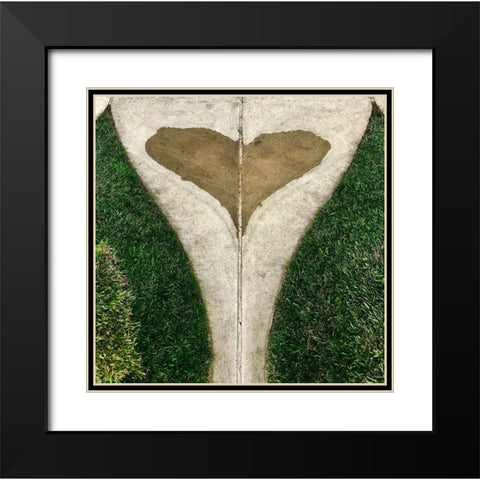 Water Heart  Black Modern Wood Framed Art Print with Double Matting by Susan Vizvary Photography