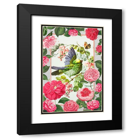 All The Flowers Black Modern Wood Framed Art Print with Double Matting by The Font Diva