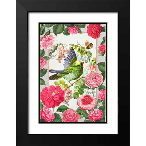 All The Flowers Black Modern Wood Framed Art Print with Double Matting by The Font Diva