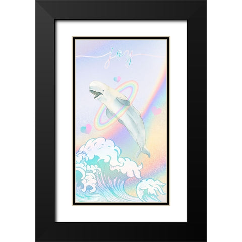 Baby Beluga Black Modern Wood Framed Art Print with Double Matting by The Font Diva