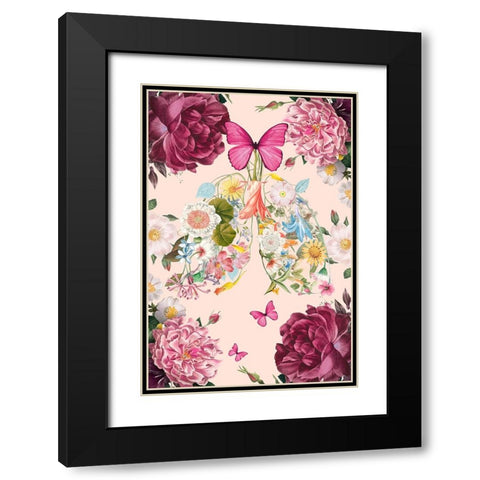 Breathe Easy Black Modern Wood Framed Art Print with Double Matting by The Font Diva