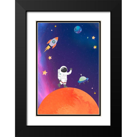 Galaxy Guy Black Modern Wood Framed Art Print with Double Matting by The Font Diva