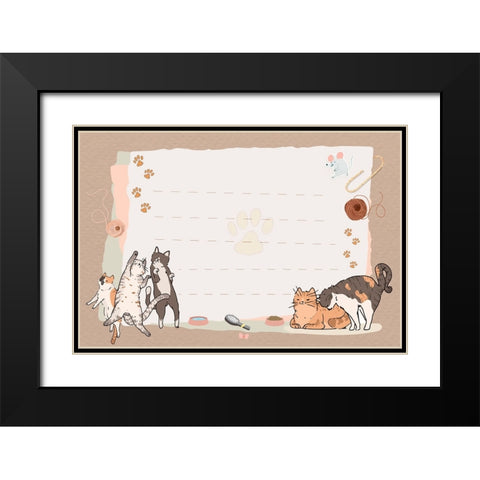 Playtime Black Modern Wood Framed Art Print with Double Matting by The Font Diva