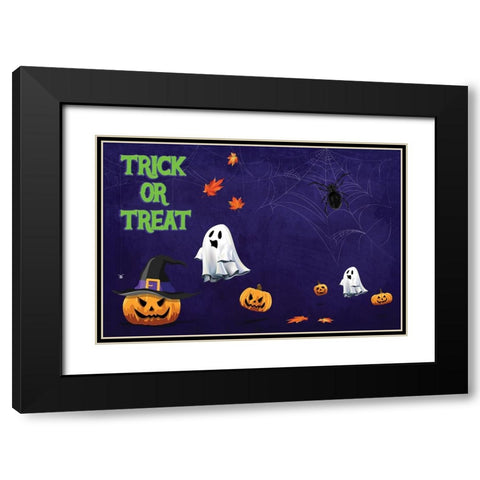 Trick Or Treat Black Modern Wood Framed Art Print with Double Matting by The Font Diva