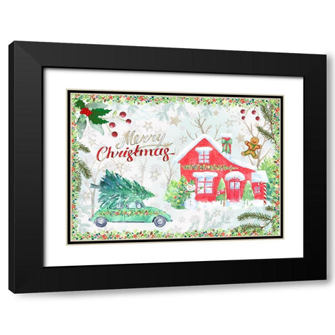 Home for the Holidays Black Modern Wood Framed Art Print with Double Matting by The Font Diva