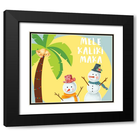 Mele Kaliki Maka Black Modern Wood Framed Art Print with Double Matting by The Font Diva