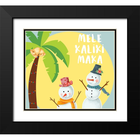 Mele Kaliki Maka Black Modern Wood Framed Art Print with Double Matting by The Font Diva