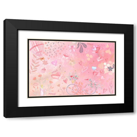 Ride with my Sweetheart Black Modern Wood Framed Art Print with Double Matting by The Font Diva
