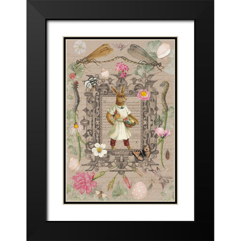 Edwardian Easter Black Modern Wood Framed Art Print with Double Matting by The Font Diva