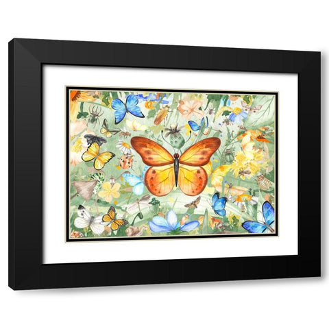 A Bugs Life Black Modern Wood Framed Art Print with Double Matting by The Font Diva