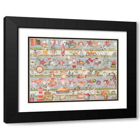 Babes in Toyland Black Modern Wood Framed Art Print with Double Matting by The Font Diva