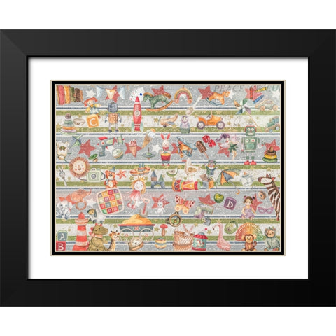 Babes in Toyland Black Modern Wood Framed Art Print with Double Matting by The Font Diva