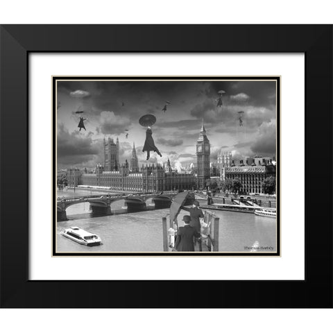 Blown Away BW Black Modern Wood Framed Art Print with Double Matting by Barbey, Thomas