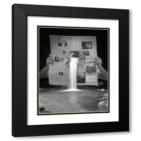 Breaking News Black Modern Wood Framed Art Print with Double Matting by Barbey, Thomas