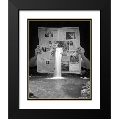 Breaking News Black Modern Wood Framed Art Print with Double Matting by Barbey, Thomas