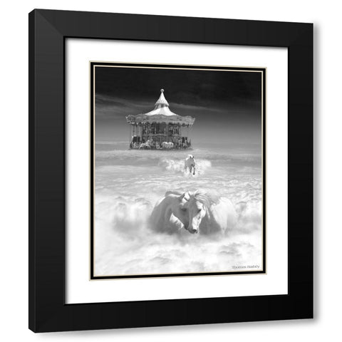 Horsing Around Vertical Black Modern Wood Framed Art Print with Double Matting by Barbey, Thomas