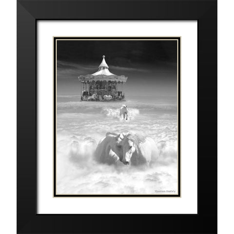 Horsing Around Vertical Black Modern Wood Framed Art Print with Double Matting by Barbey, Thomas