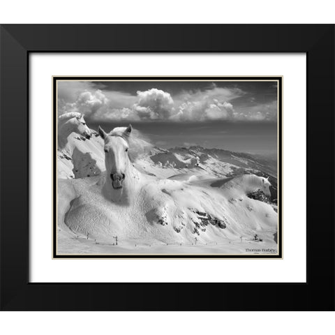 Icy Studs Black Modern Wood Framed Art Print with Double Matting by Barbey, Thomas