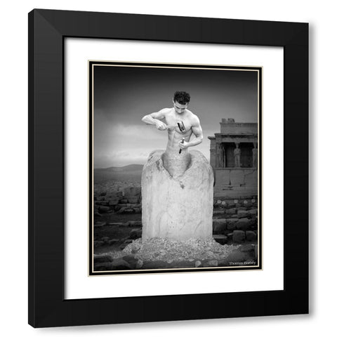Self Made Man Black Modern Wood Framed Art Print with Double Matting by Barbey, Thomas