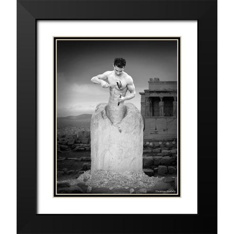 Self Made Man Black Modern Wood Framed Art Print with Double Matting by Barbey, Thomas