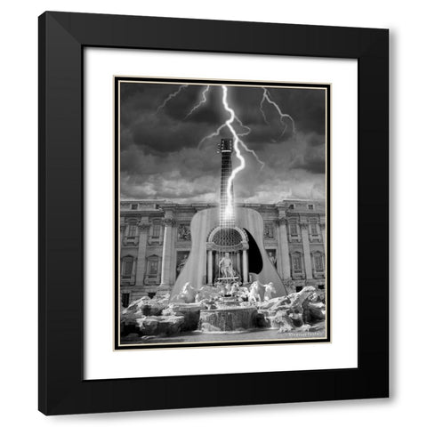 Striking A Chord Black Modern Wood Framed Art Print with Double Matting by Barbey, Thomas