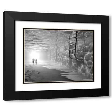Sunbathing Black Modern Wood Framed Art Print with Double Matting by Barbey, Thomas