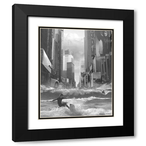 Swell Time in Town Black Modern Wood Framed Art Print with Double Matting by Barbey, Thomas
