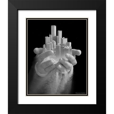 Urban Offering Black Modern Wood Framed Art Print with Double Matting by Barbey, Thomas
