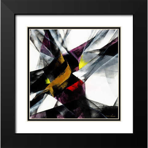 Color Block 3 Black Modern Wood Framed Art Print with Double Matting by Leung, Thomas