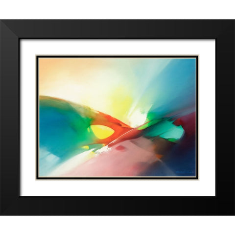 Feelings Black Modern Wood Framed Art Print with Double Matting by Leung, Thomas