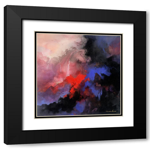 The Red Tree Black Modern Wood Framed Art Print with Double Matting by Leung, Thomas