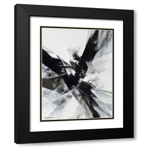 Crisscross Black Modern Wood Framed Art Print with Double Matting by Leung, Thomas