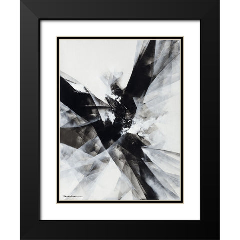 Crisscross Black Modern Wood Framed Art Print with Double Matting by Leung, Thomas