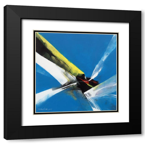 Dancing Color Black Modern Wood Framed Art Print with Double Matting by Leung, Thomas