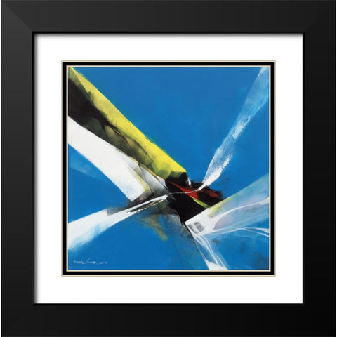 Dancing Color Black Modern Wood Framed Art Print with Double Matting by Leung, Thomas