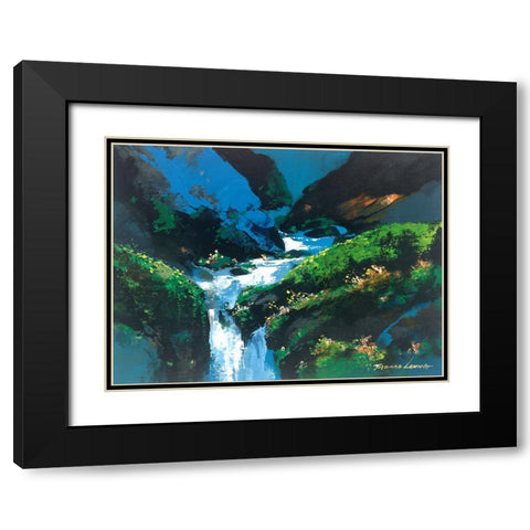 Creek Black Modern Wood Framed Art Print with Double Matting by Leung, Thomas