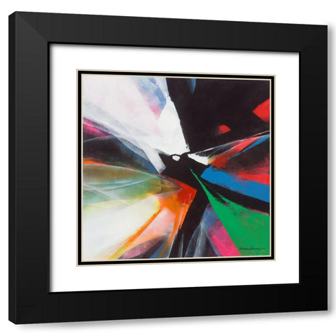 Dancing Color 4 Black Modern Wood Framed Art Print with Double Matting by Leung, Thomas
