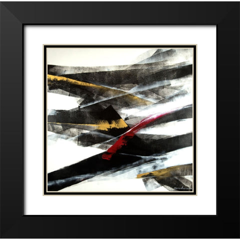 Exchange 2 Black Modern Wood Framed Art Print with Double Matting by Leung, Thomas