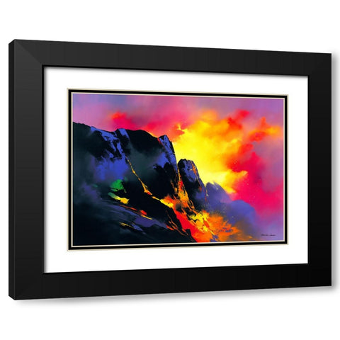 Lavas Descent Black Modern Wood Framed Art Print with Double Matting by Leung, Thomas