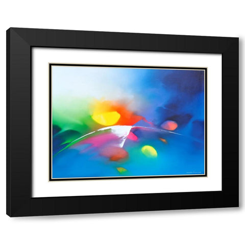 Melody Black Modern Wood Framed Art Print with Double Matting by Leung, Thomas