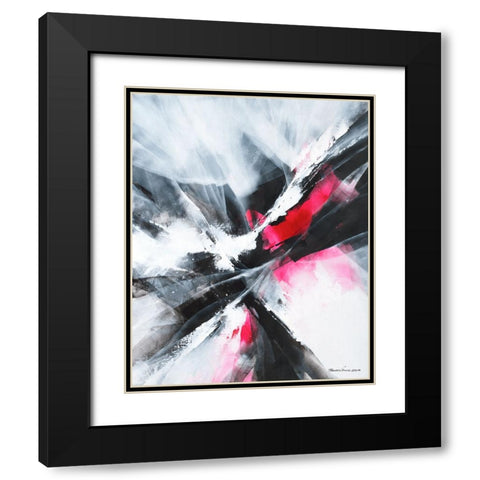 Red Motion Black Modern Wood Framed Art Print with Double Matting by Leung, Thomas
